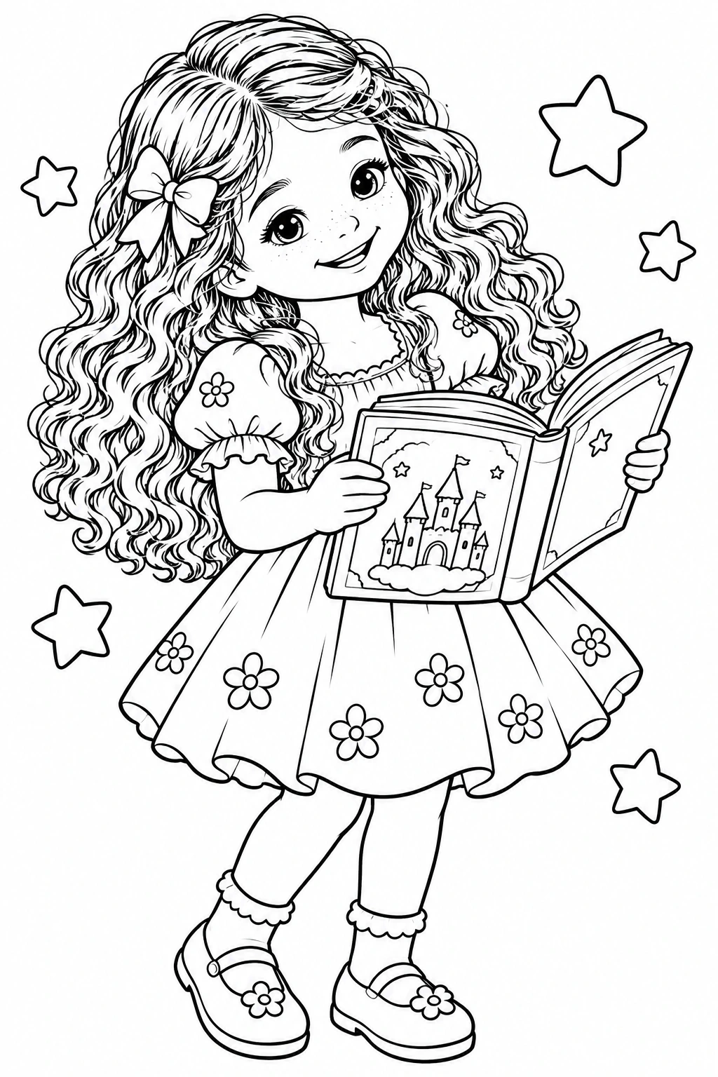 Black-and-white Ellie coloring page