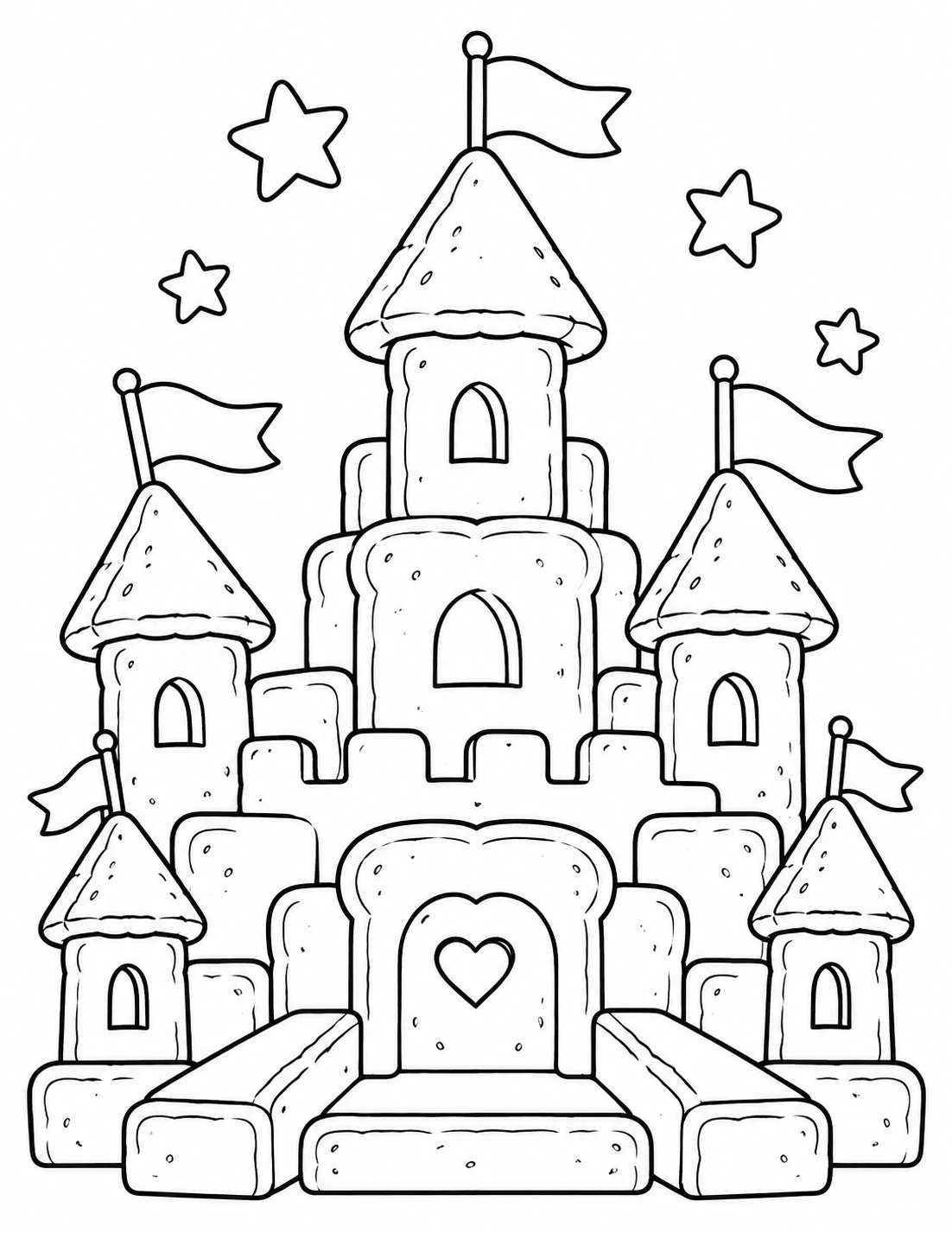 Black-and-white The Toast Castle coloring page