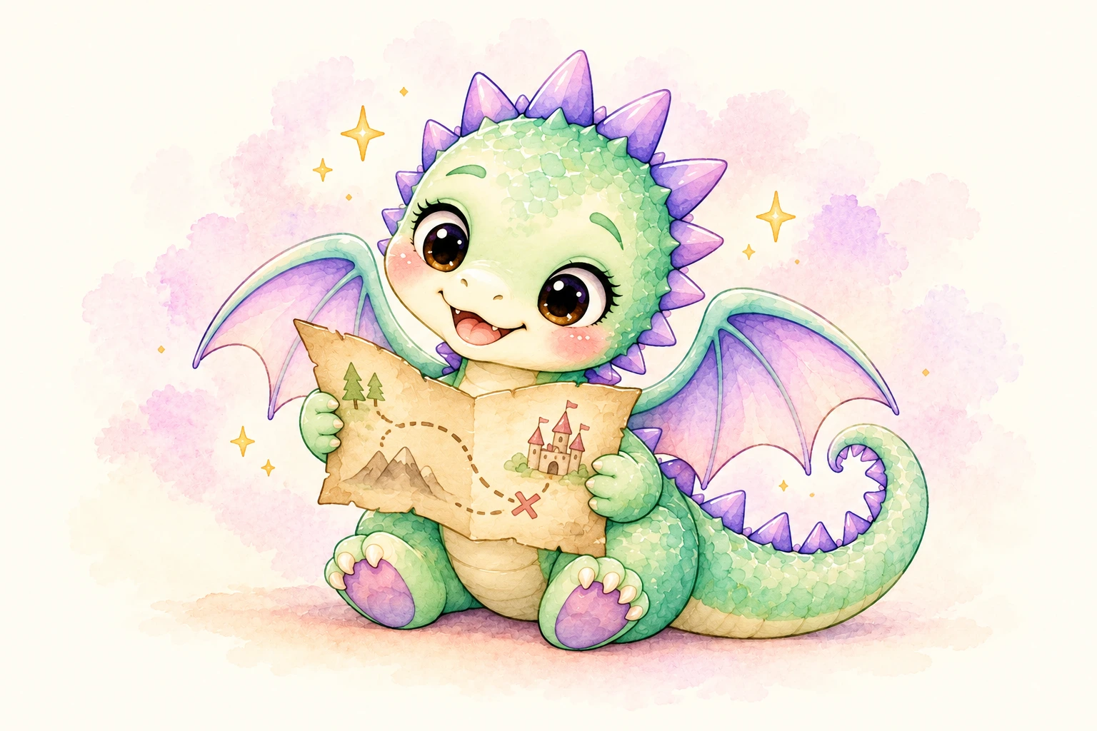 Pip holds his adventure map.