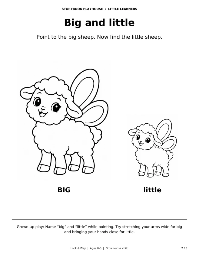 Preview of activity 2: Big and little