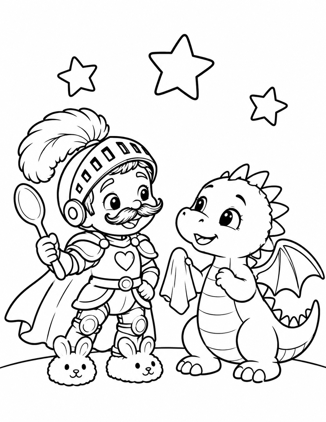 Black-and-white Pip and Sir Sniffles coloring page