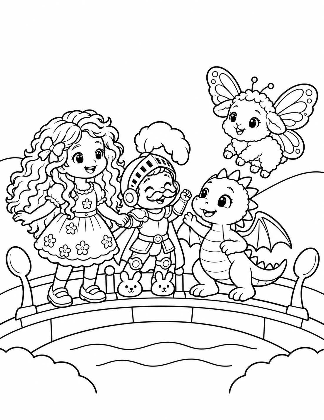 Black-and-white The Spoon Bridge coloring page