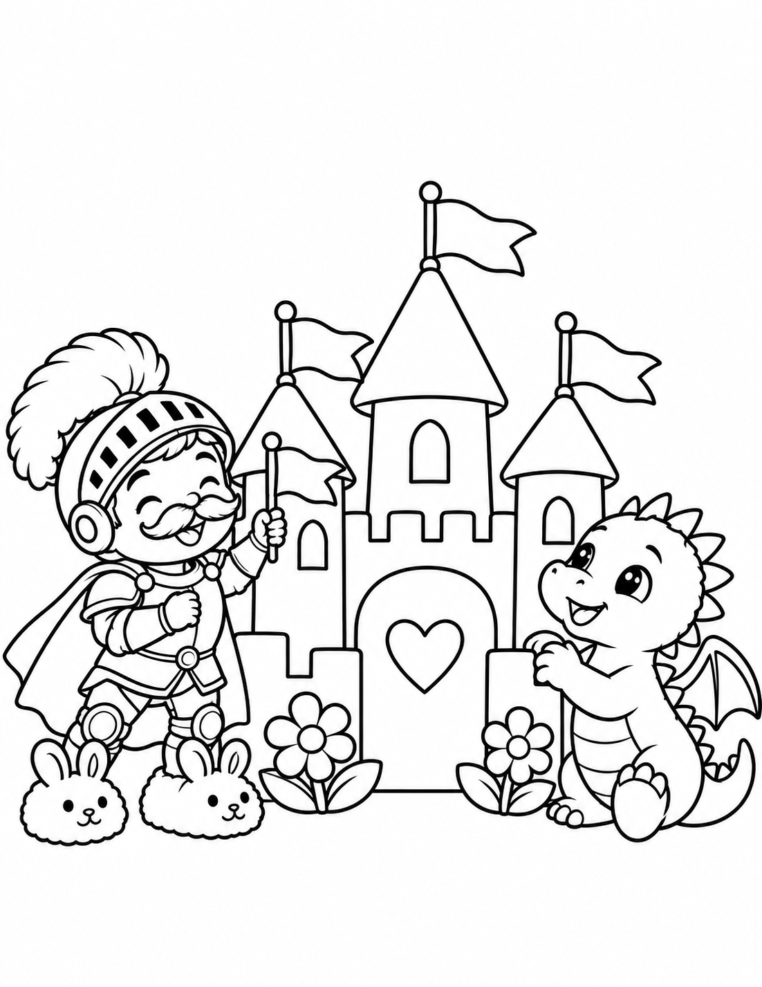Black-and-white The Toast Castle coloring page